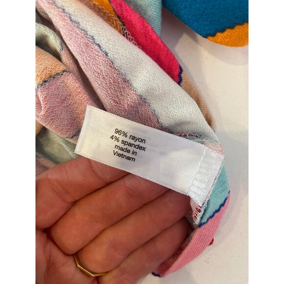 Lane Bryant Colorful Chevron Stripe Mid-Calf Sheath Dress EUC Sz 14/16 Knit - Picture 8 of 15